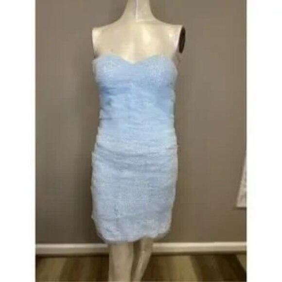 NWT Atelier Prabal Gurung Irma Sequin High-Low Mini Dress Blue Size 2 $3955 - Picture 4 of 14